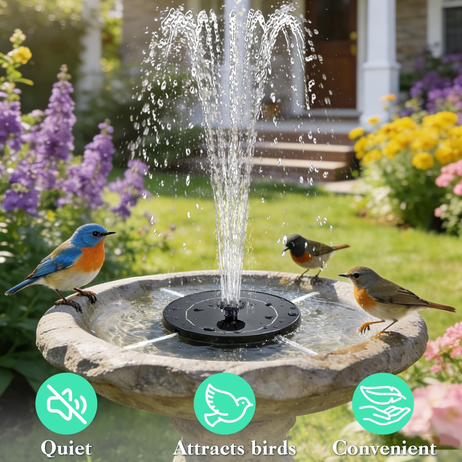 DDcafor Solar Fountain for Bird Bath 3.5W Solar Powered Water Fountain Pump