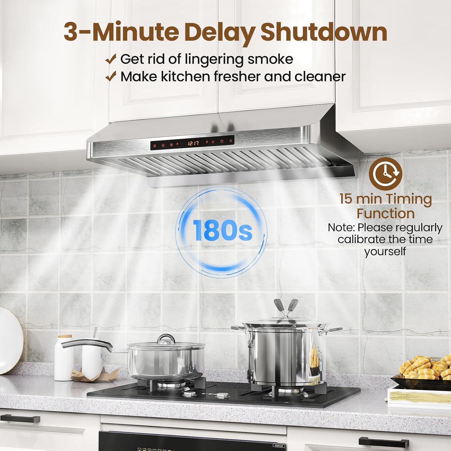 ARLIME Range Hood 30 Inch Under Cabinet, 900 CFM Kitchen Stove Vent