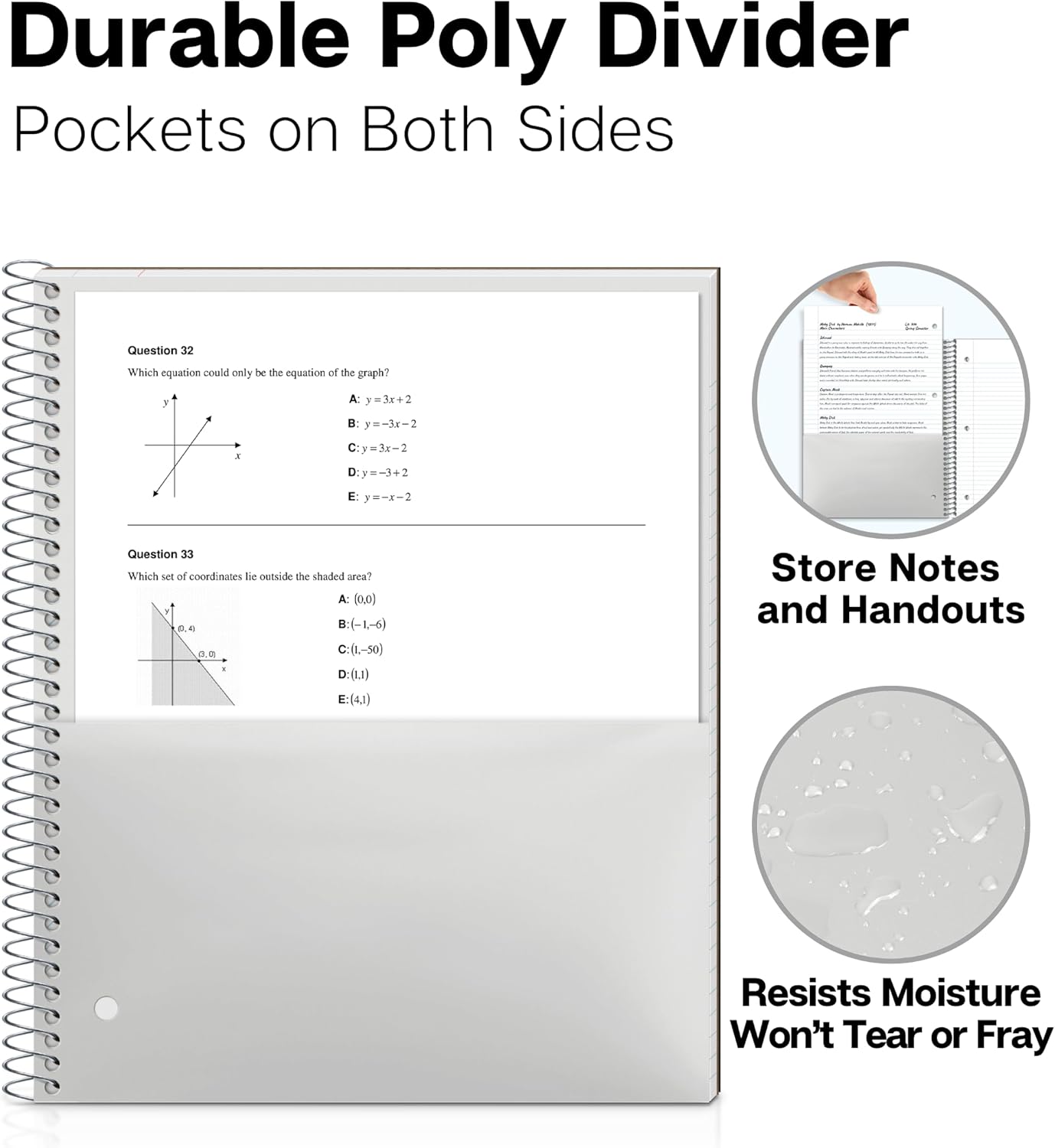 Dunwell 1-Subject College Ruled Spiral Notebook 8.5x11, 100 Sheets, Black