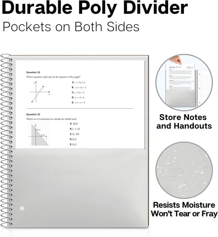 Dunwell 1-Subject College Ruled Spiral Notebook 8.5x11, 100 Sheets, Black
