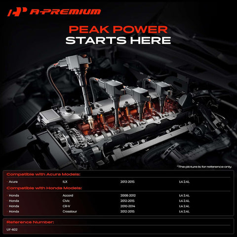 A-Premium Set of 4 Ignition Coil Pack and Iridium Spark Plugs