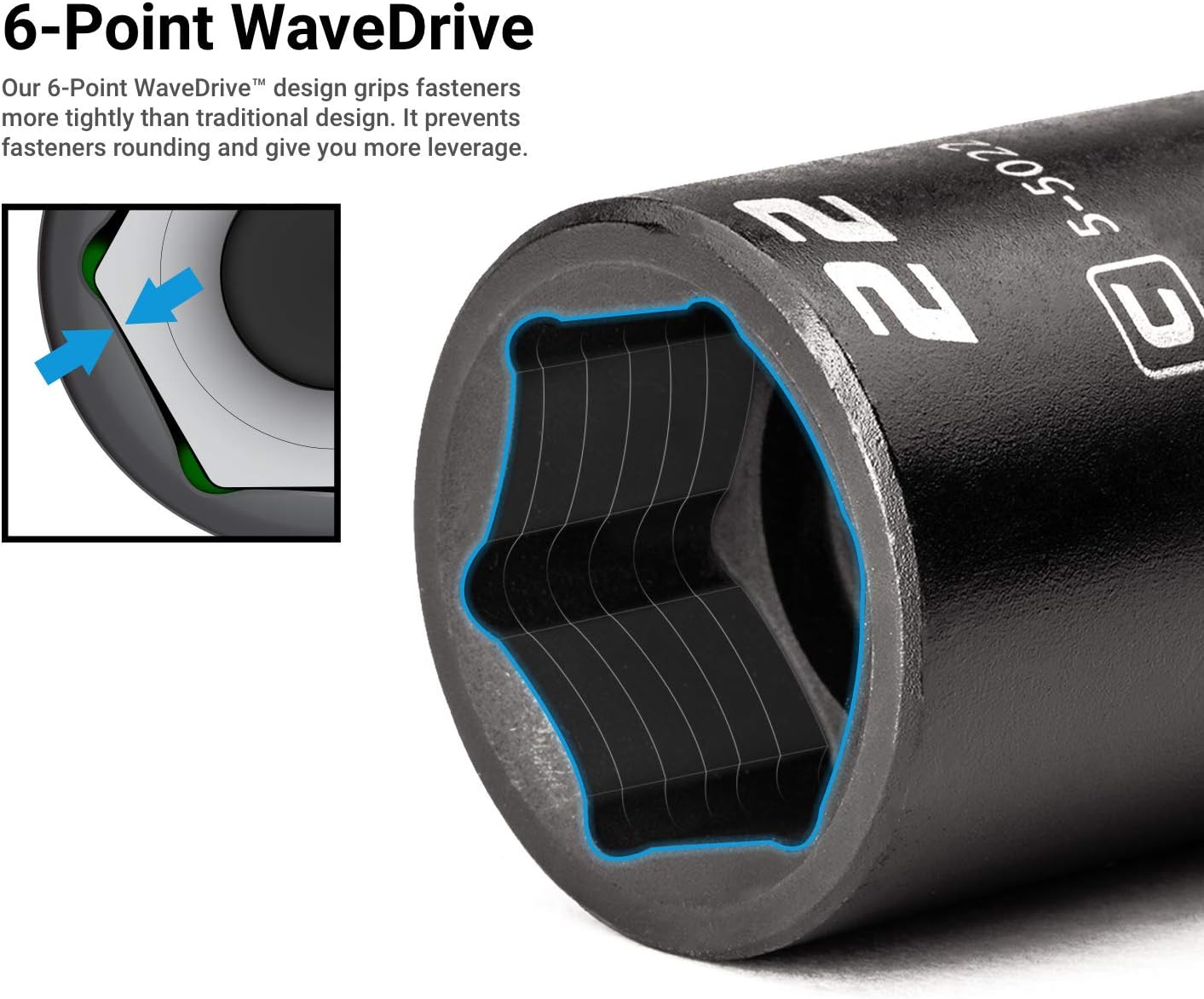 Capri Tools 1/2 in. Drive Deep Impact Socket Set, 10 to 27 mm, Metric, 18-Piece