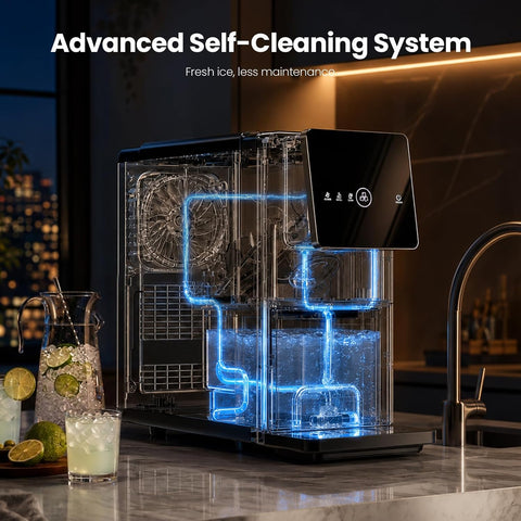 AGLUCKY Nugget Ice Maker Countertop with One-Touch Dispensing