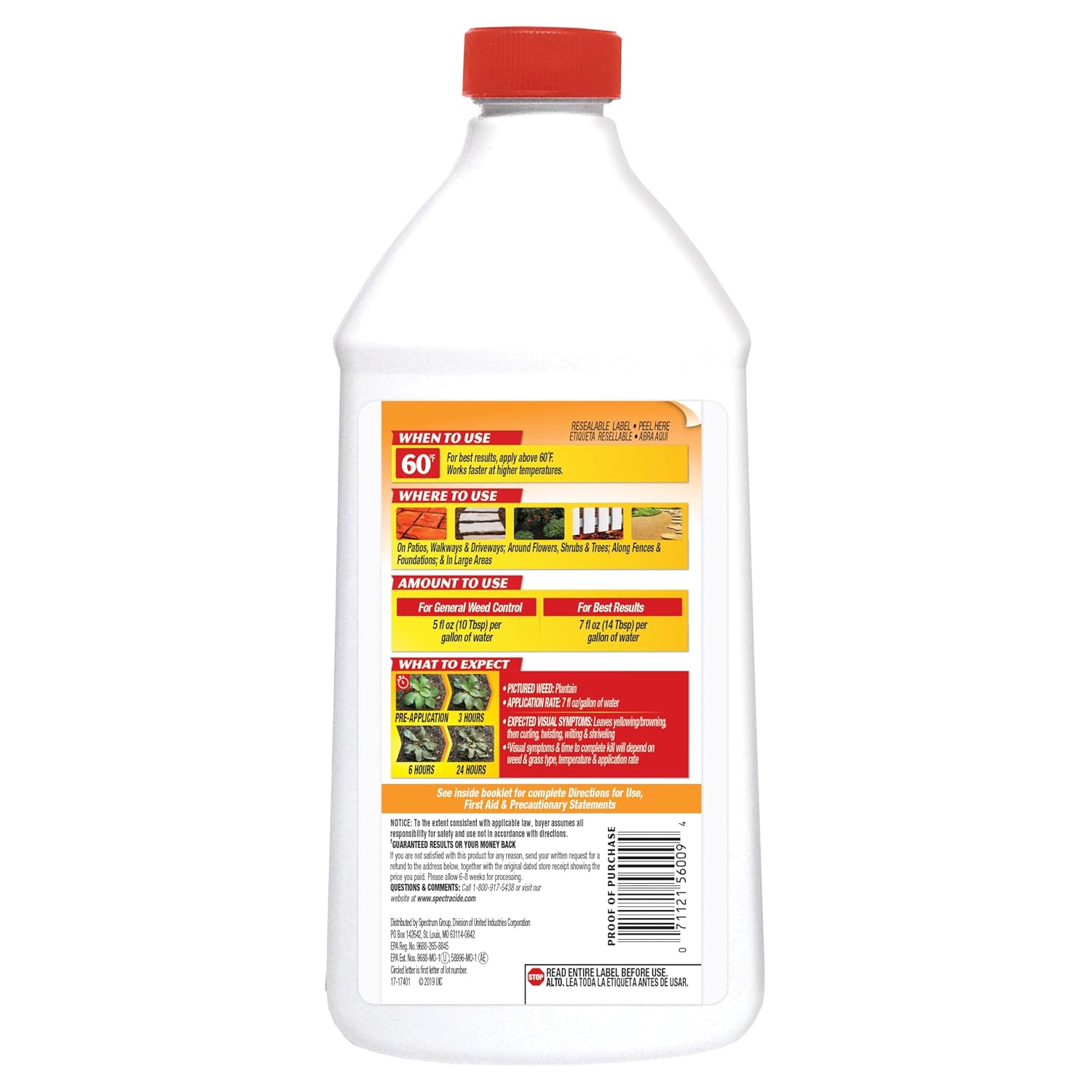 Spectracide Weed & Grass Killer Concentrate for Driveways & Walkways, 40 Oz