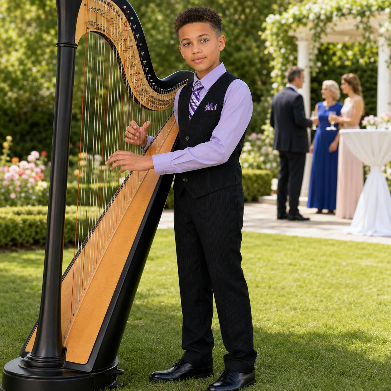 Pinstripe Boys Formal Dresswear Vest Set