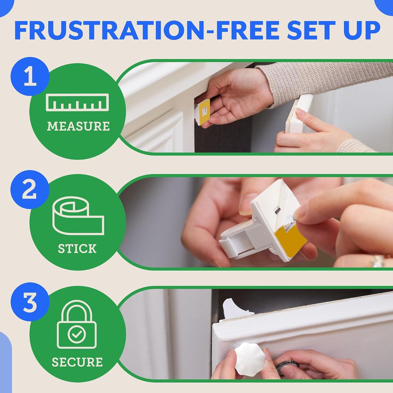 Magnetic Cabinet Locks for Babies, Child Safety Locks, 6 Pack