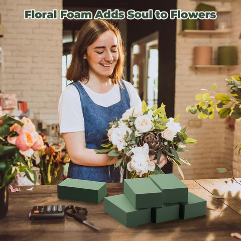 Large 6 Pack Floral Flower Foam Blocks, Styrofoam for Flower Arrangements
