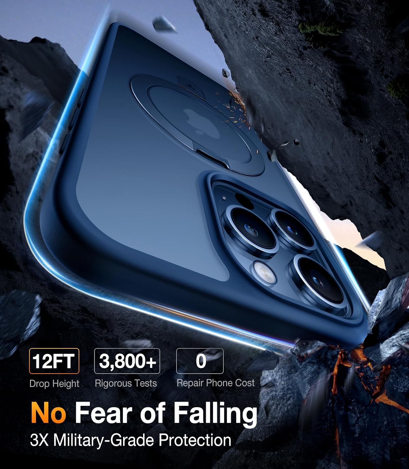 TORRAS Magnetic Ostand for iPhone 15 Pro Max Case Mil-Grade Drop Tested