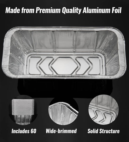 NUPICK 60 Pack Grease Cup Liners for Blackstone, Griddle Accessories for Blackstone 17"/22"/30"/28"/36" Griddle, Easy Cleaning Disposable Aluminum Grease Traps & Drip Pans for Blackstone Catcher, 5017