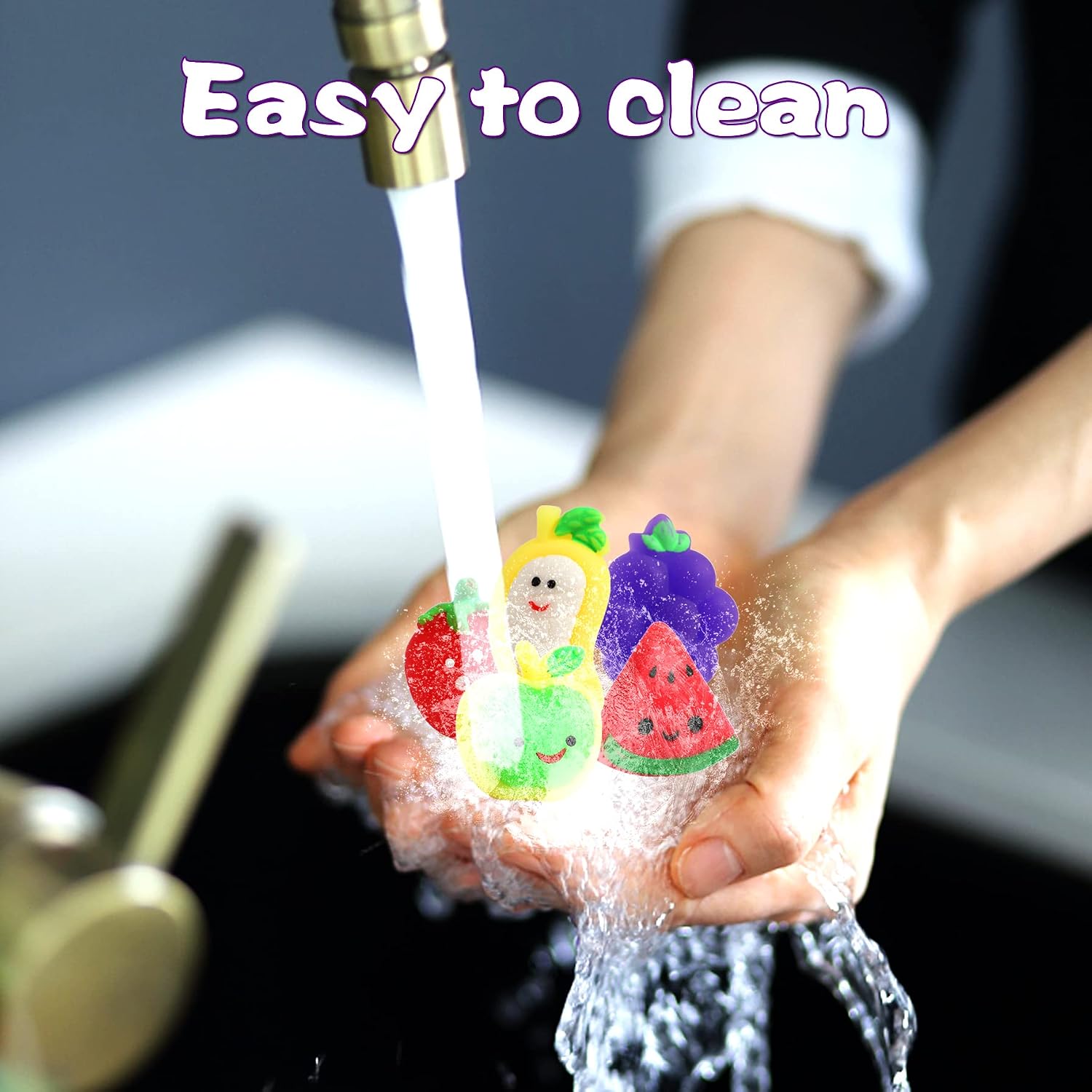 24 Pcs Fruit Mochi Squishy Toys, Squishies Bulk for Adults Stress Relief