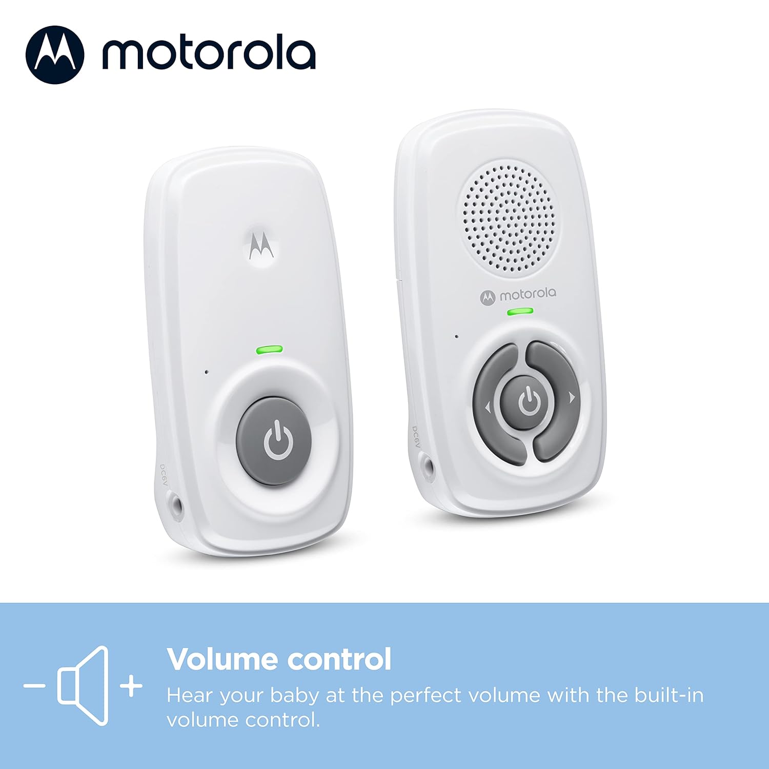 Motorola Nursery Audio Baby Monitor, No WiFi, Long Range 1000 ft, Volume Control, DECT Private Connection, Cry Detection, Portable Battery Parent Unit, Ideal for Safe Monitoring, No App, AM21