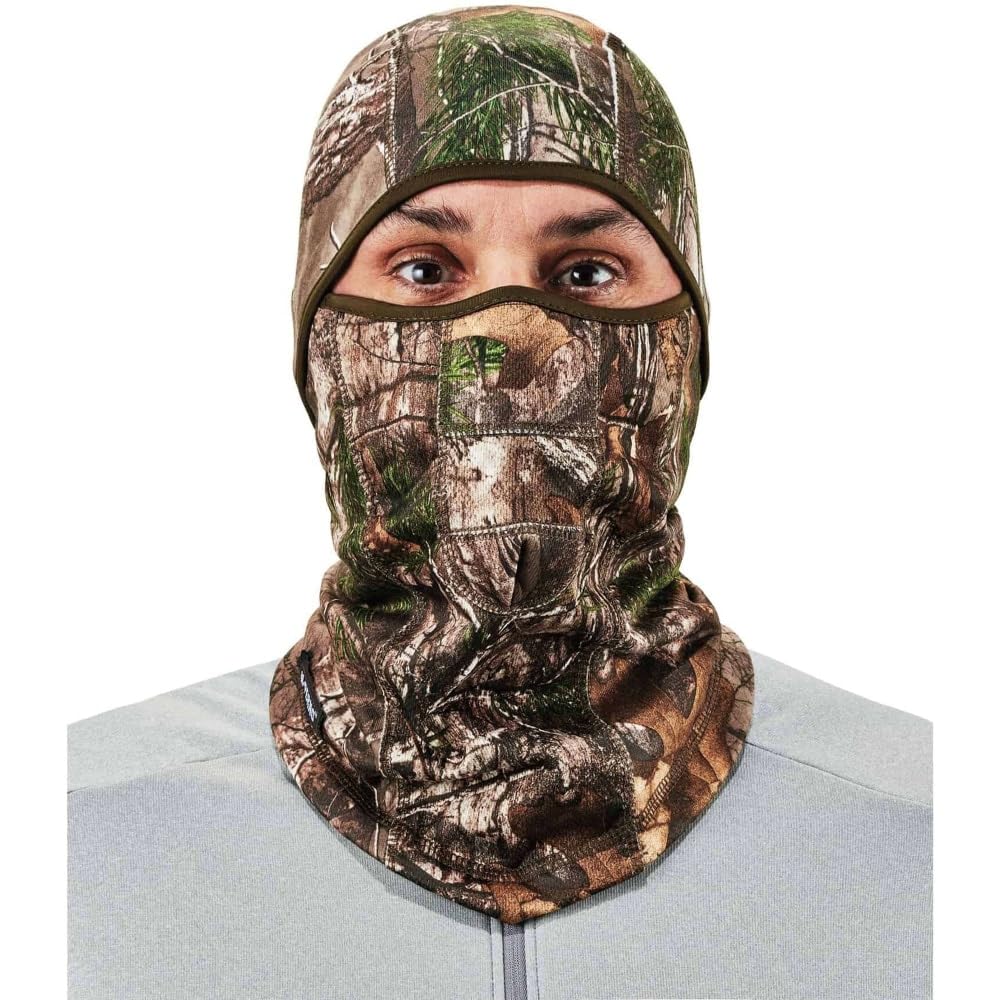 Ergodyne - 16833 N-Ferno 6823 Balaclava Ski Mask, Wind-Resistant Camo Face Mask, Hinged Design to Wear as Neck Gaiter, RealTree Camouflage, One size