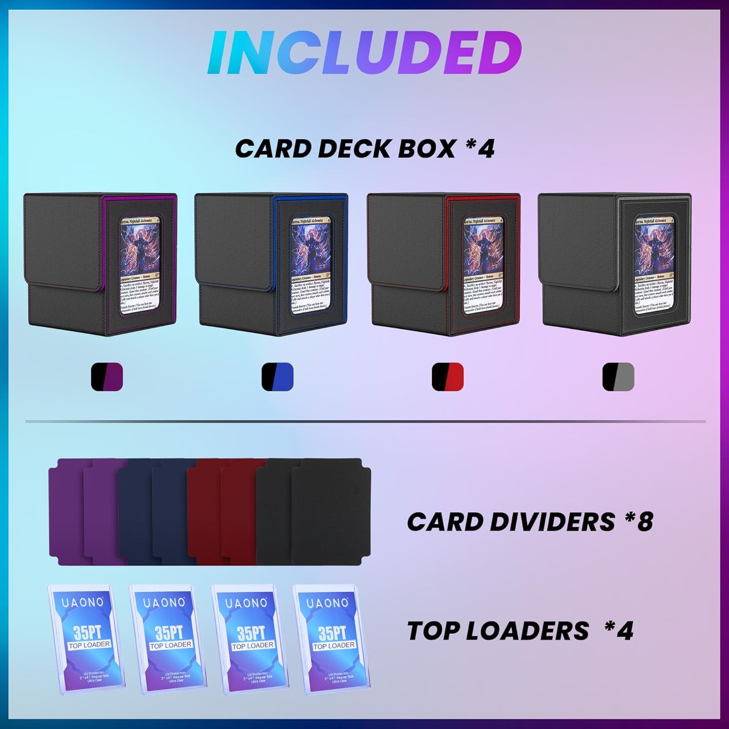UAONO Card Deck Box for MTG Commander, Fits 100 Double-Sleeved Cards