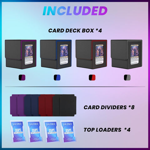 UAONO Card Deck Box for MTG Commander, Fits 100 Double-Sleeved Cards