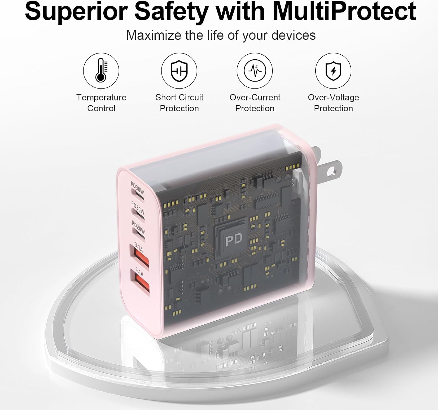USB C Charger Block, 60W 5-Port Type C Charger Fast Charging Blocks