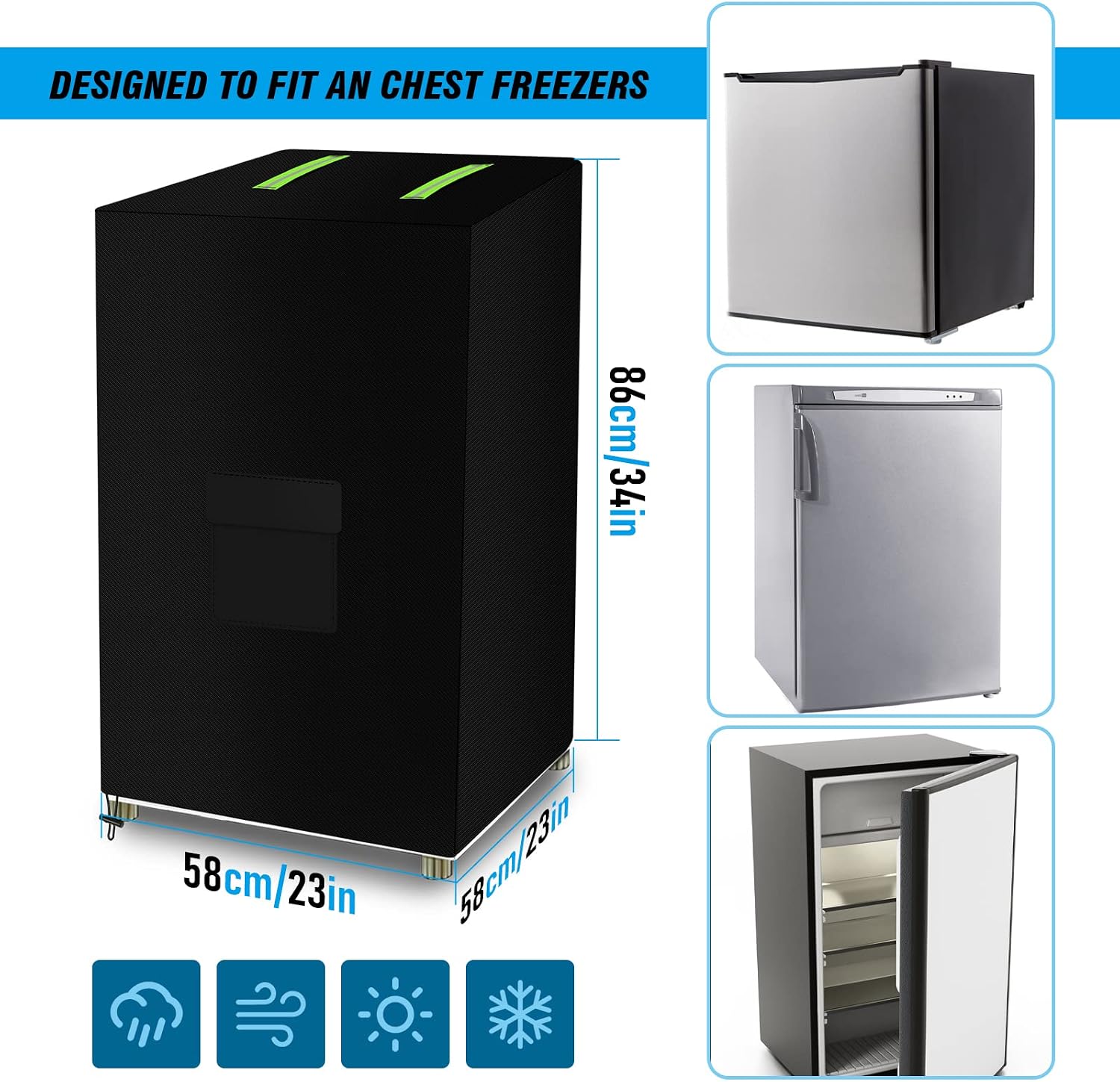Mini Chest Freezer Cover, Freezer Protector for 3.5 Cubic Feet