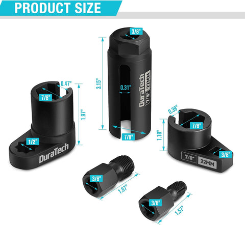 DURATECH 5PCS O2 Oxygen Sensor Socket Set
