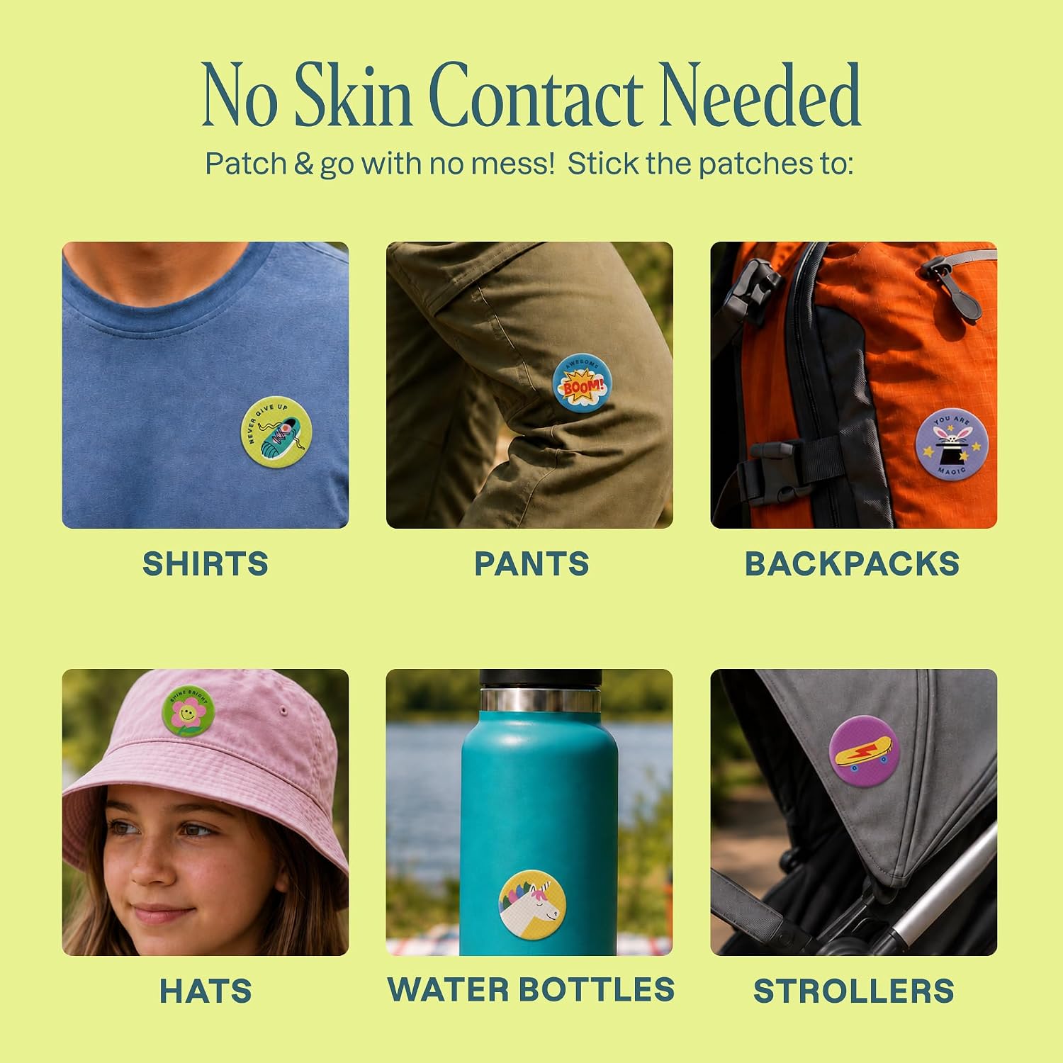 Cliganic Mosquito Repellent Stickers for Kids (90 Pack) - Positive Vibes Patches, Natural DEET-Free, Essential Oil Infused, Insect Repelling Garments