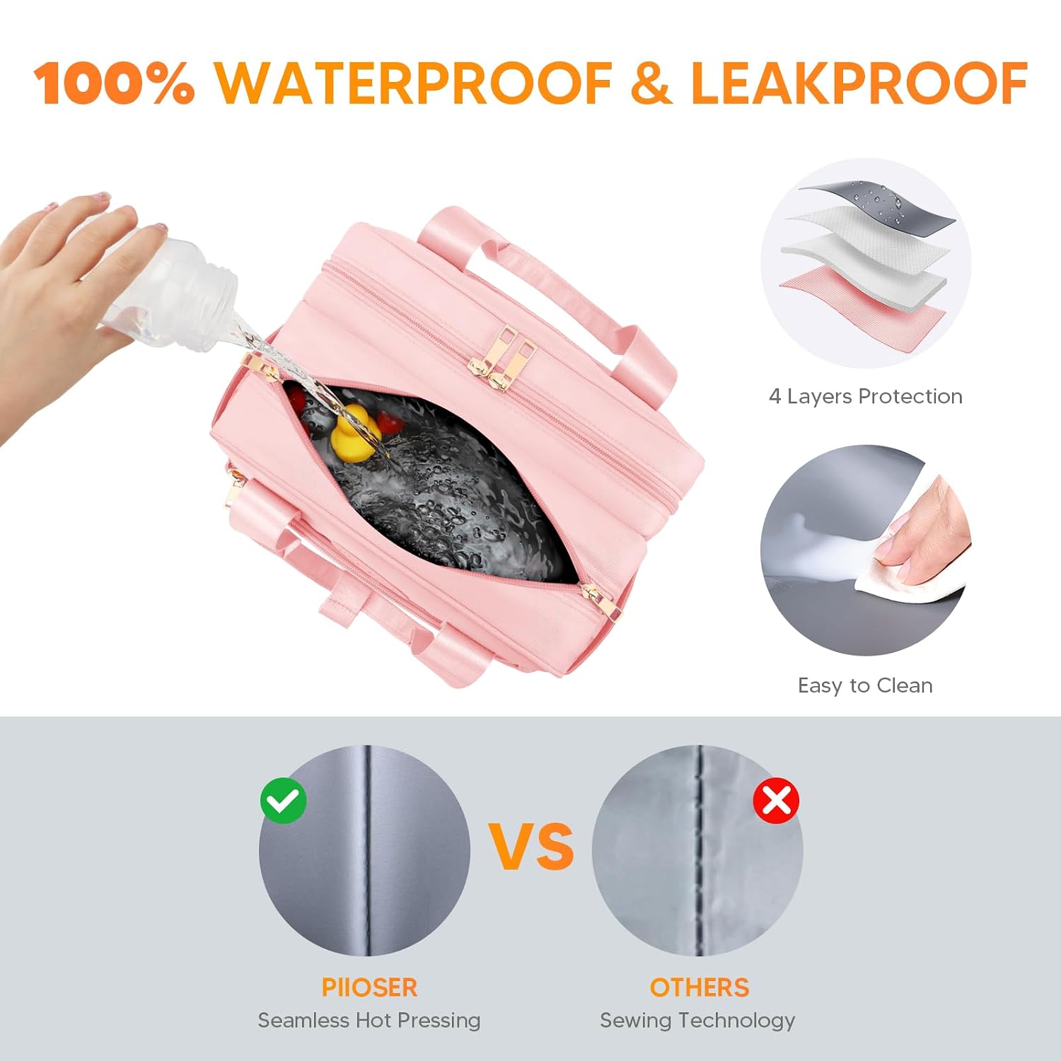 PIIOSER Breastmilk Cooler Travel Bag with Ice Pack, Compatible with Wearable Breast Pumps & Accessories - Portable Hands Free Breast Pump Carrying Case for Nursing & Working Moms, Pink