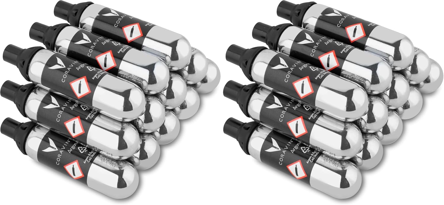 Coravin Pure Argon Capsules - 12 Pack - Wine Argon Gas Cartridges