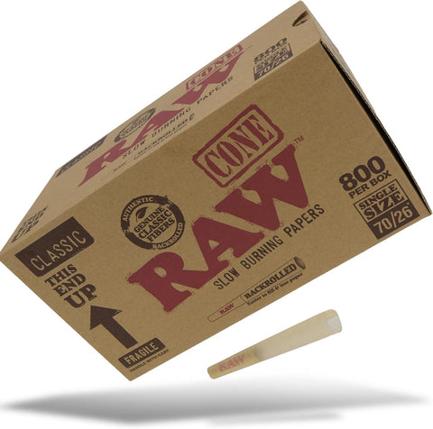 RAW Lean Pre-Rolled Cones 800 Bulk Box | Slow Burning Rolling Papers 110mm