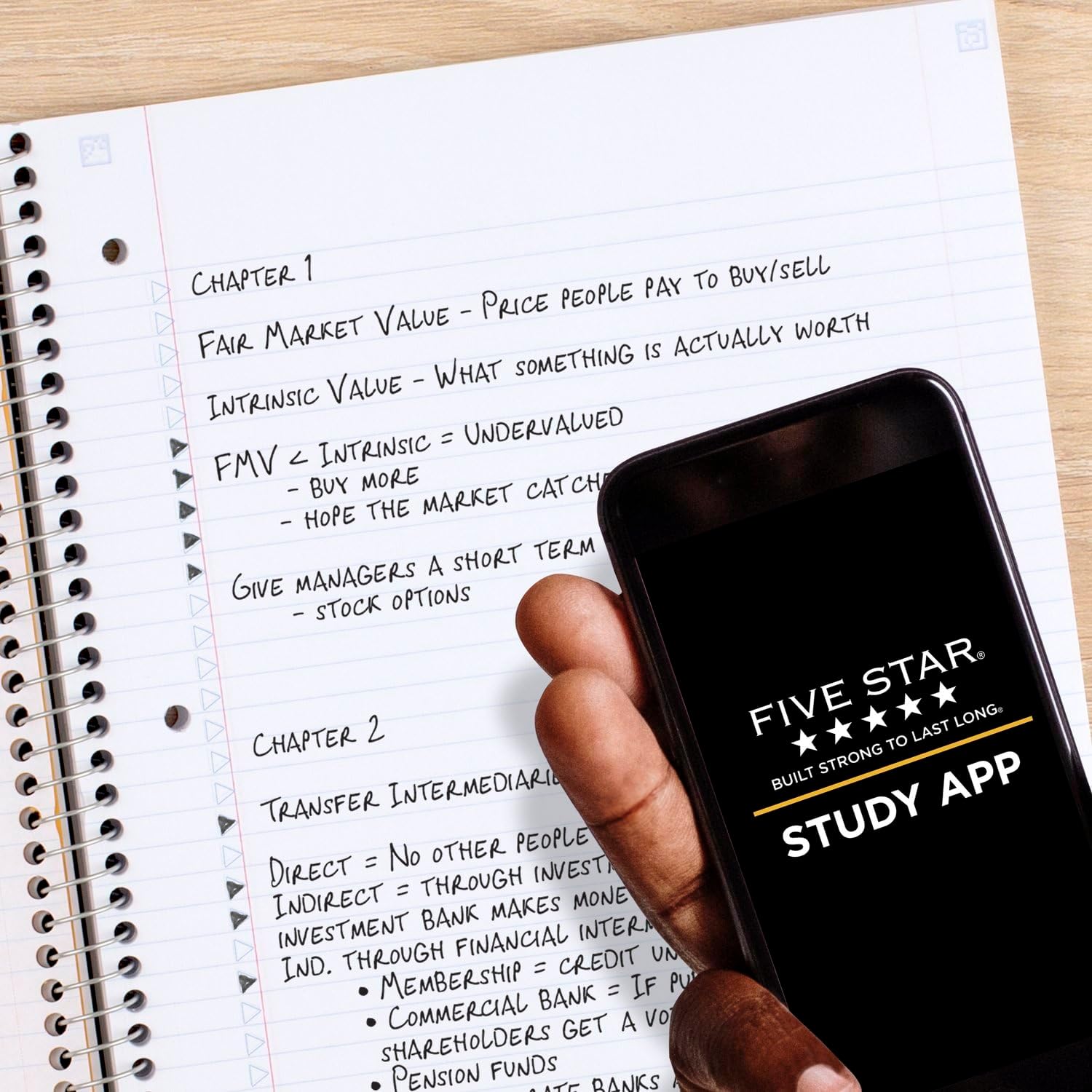 Five Star Spiral Notebook + Study App, 3 Subject, College Ruled Paper, Fights Ink Bleed, Water Resistant Cover, 8-1/2" x 11", 150 Sheets, Red (72065) (Pack of 2)