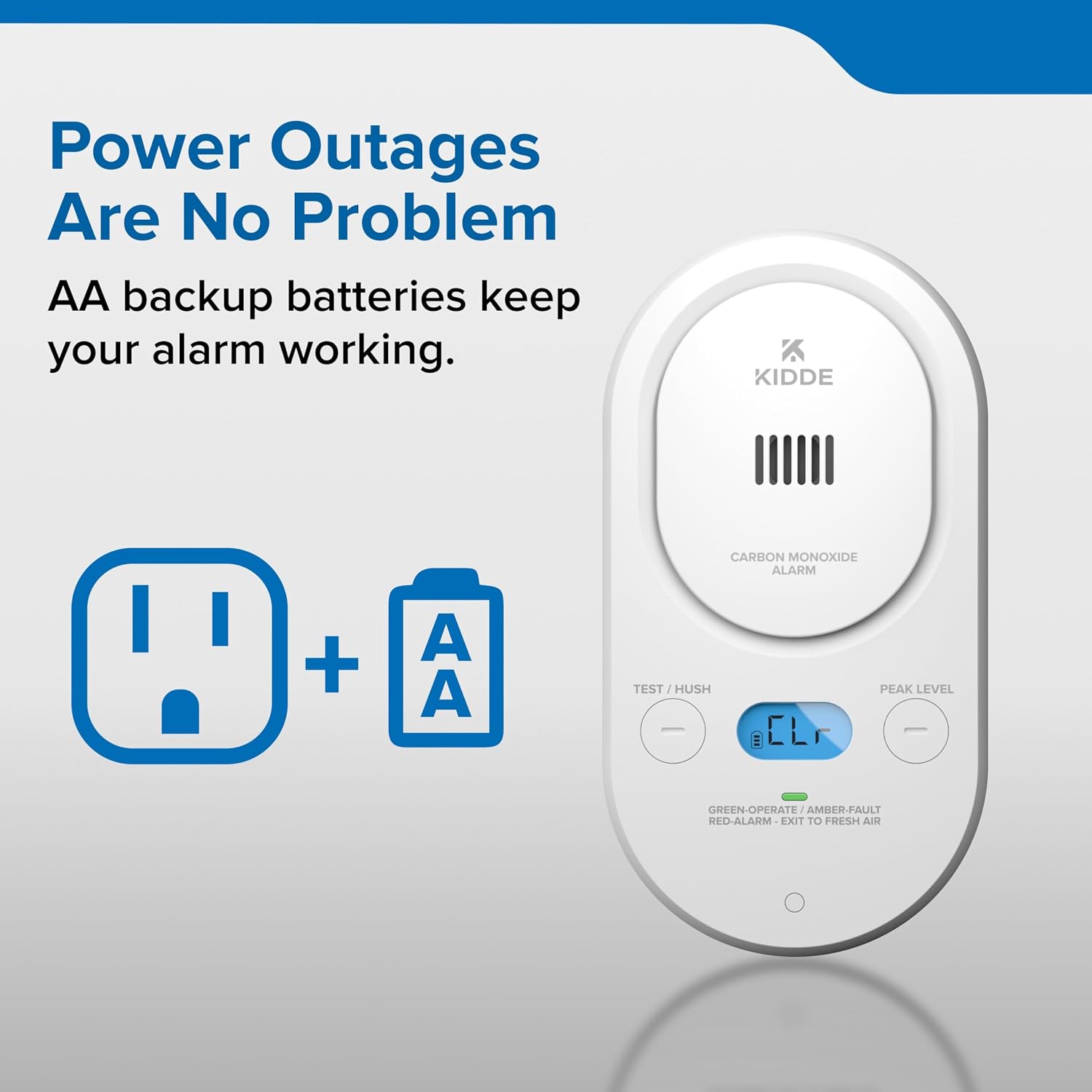 Kidde Carbon Monoxide Detector, Plug-in & AA Battery Backup, COPD