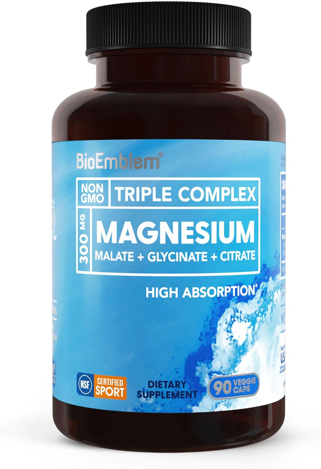BioEmblem Magnesium Glycinate Complex, 300mg Per Serving, 90 Capsules