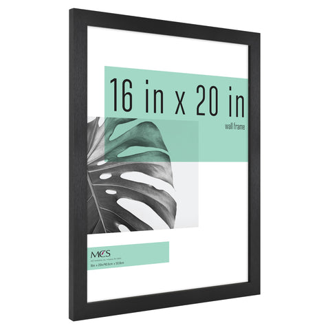 MCS Studio Gallery 16x20 Poster Frame Black Woodgrain, Vertical & Horizontal Wall Hanging Large Picture Frame for Photos, Posters & Art Prints (1-Pack)