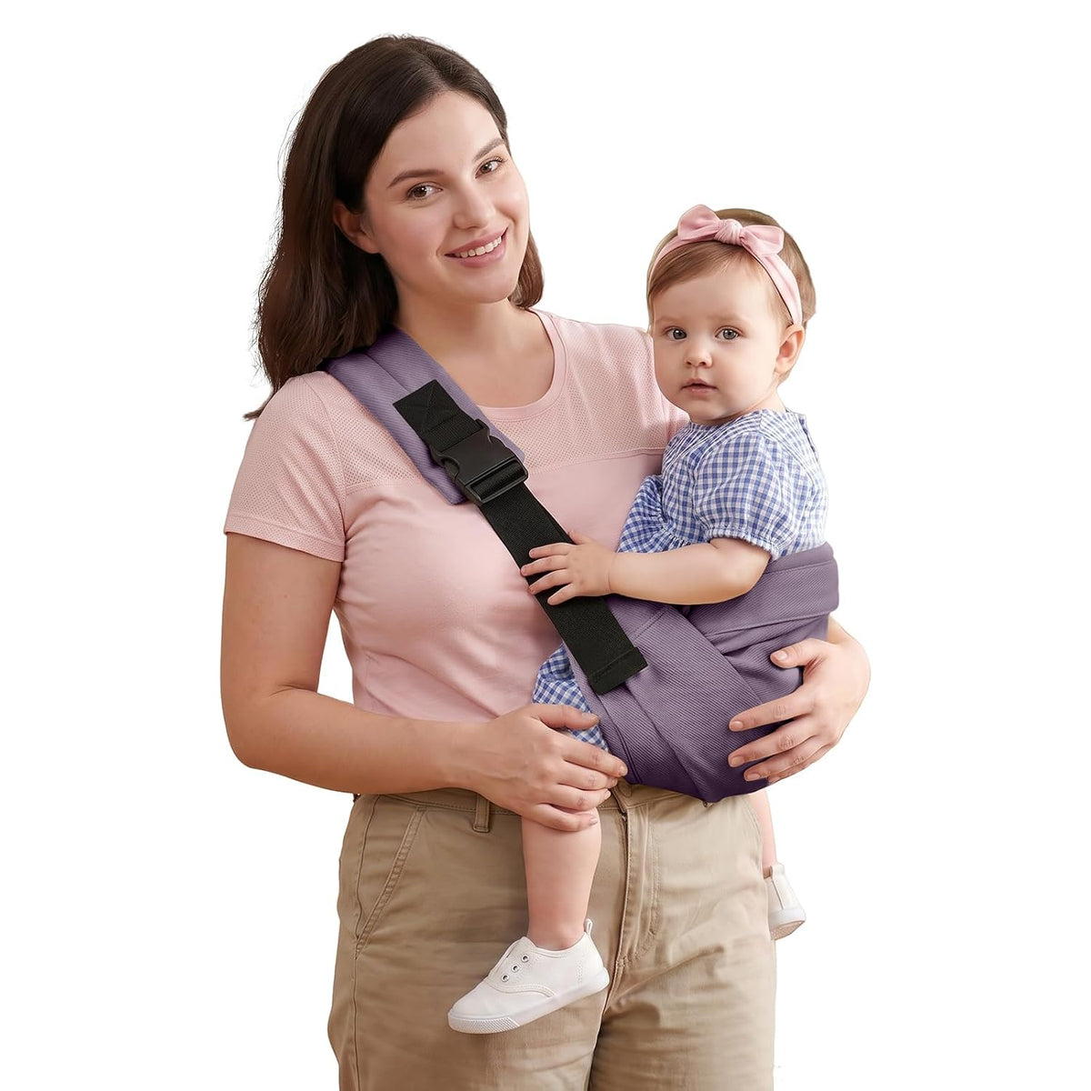 Baby Sling Carrier, Adjustable Baby Carrier Newborn to Toddler Carrier for 8-40lbs, Toddler Sling Carriers, Toddlers Hip Carriers, Purple