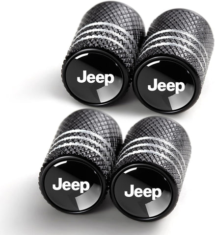 YUIQIEUY Tire Valve Stem Cap Cover for Jeep Belt O-Ring Seal Corrosion Resistant,Tire Valve Stem Air Cap 4 Pack Black