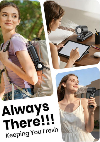 Portable Handheld Turbo Fan, 1-199 Speed Adjustable, Black