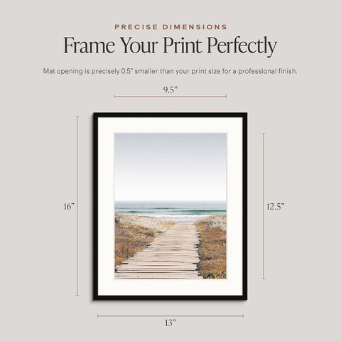 Americanflat 13x16 Picture Frame - Matted to 10x13 - Slim Molding - Black