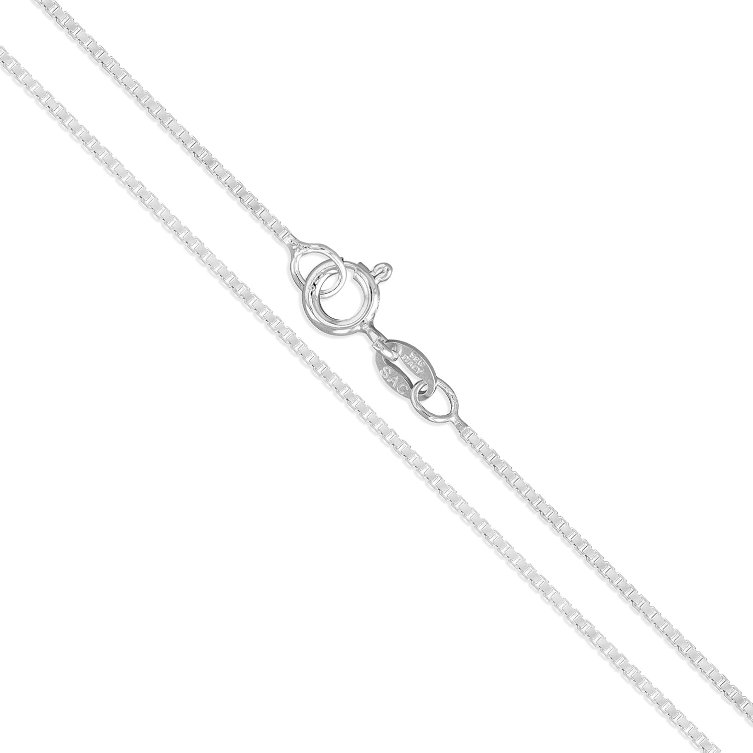 CHOOSE YOUR CLASP Sterling Silver 1mm Box Chain Necklace