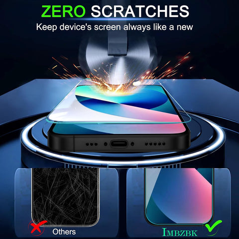 IMBZBK for iPhone 13 Screen Protector, 9H+ Tempered Glass, 2+2 Pack