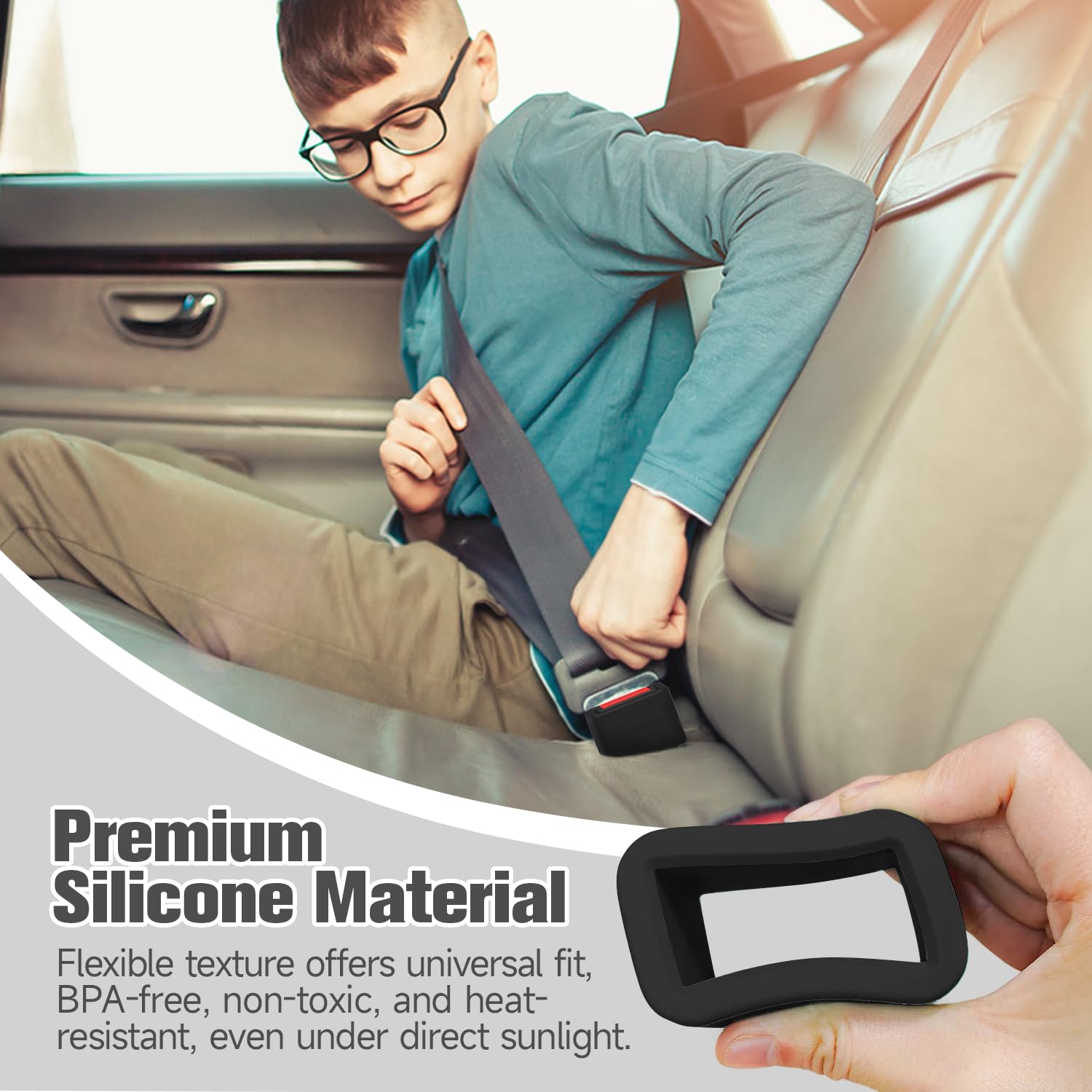 Morlike Silicone Buckle Holder Booster (Black, 1 Pack)
