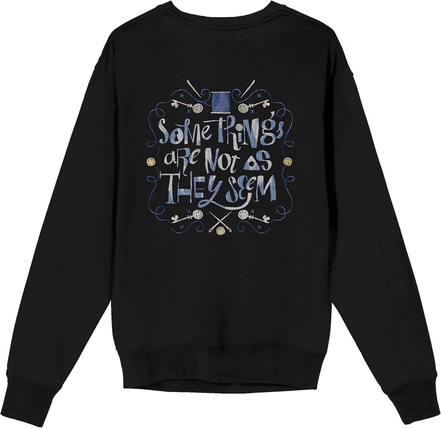 Coraline All Will Be Swell Crew Neck Long Sleeve White Adult Sweatshirt