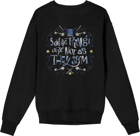 Coraline All Will Be Swell Crew Neck Long Sleeve White Adult Sweatshirt