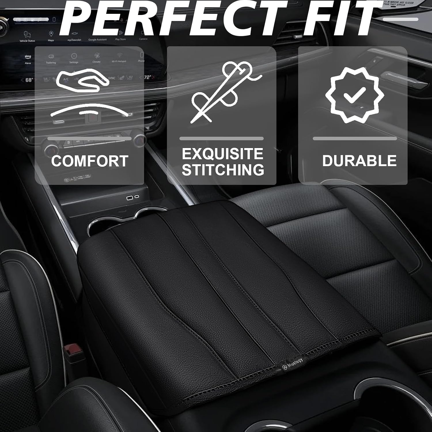 Muslogy Armrest Cover for Silverado Sierra 2019-2026, Regular Thick, Bucket