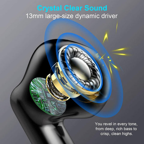 Wireless Earbuds, Bluetooth 5.4 Earbuds Stereo Bass, Bluetooth Headphones in Ear Noise Cancelling Mic, Earphones IP7 Waterproof Sports, 32H Playtime USB C Mini Charging Case Ear Buds for Android iOS