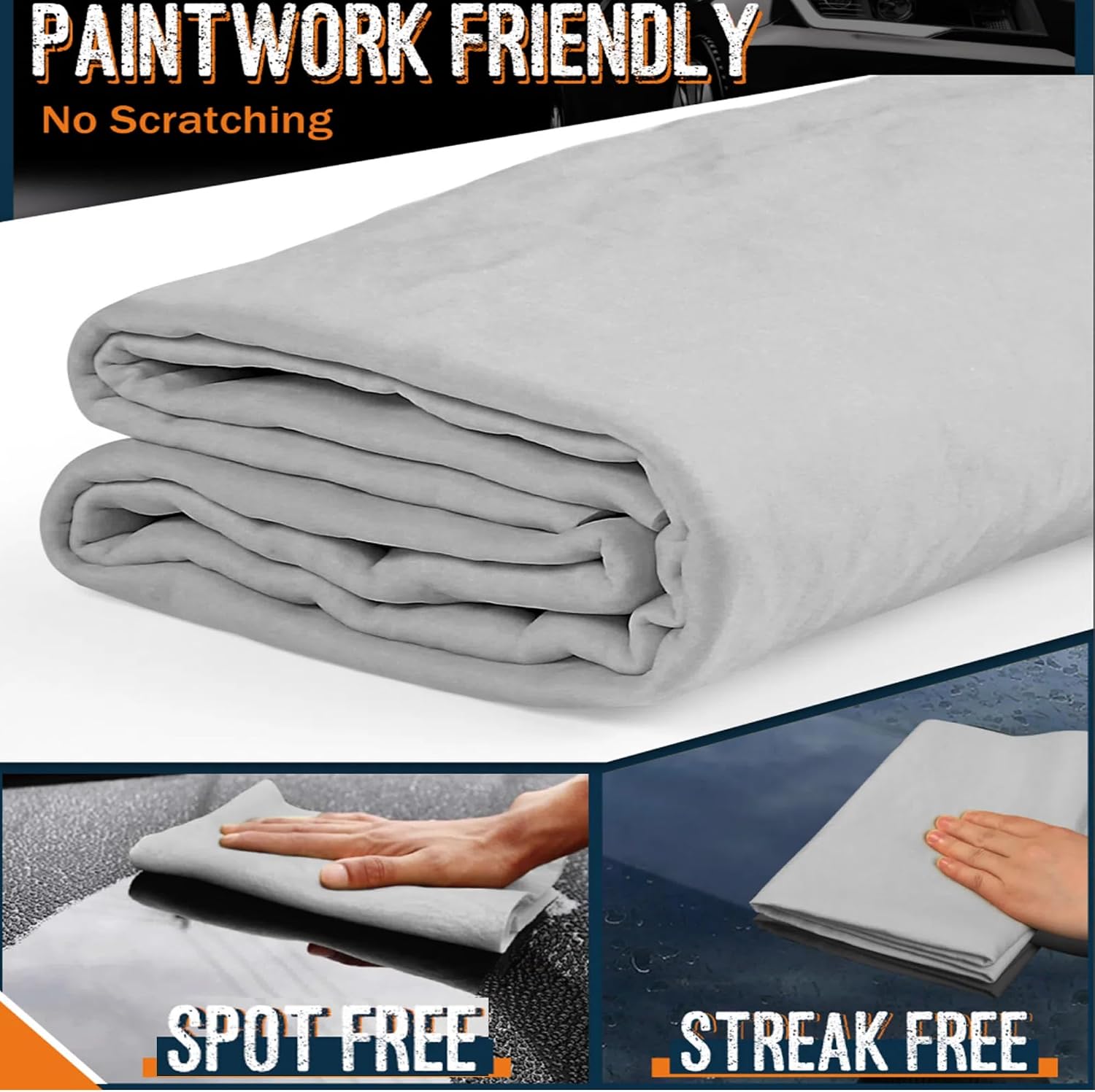 2 Pack Premium Shammy Towel for Car, Super Absorbent 26"x17" Chamois Towel