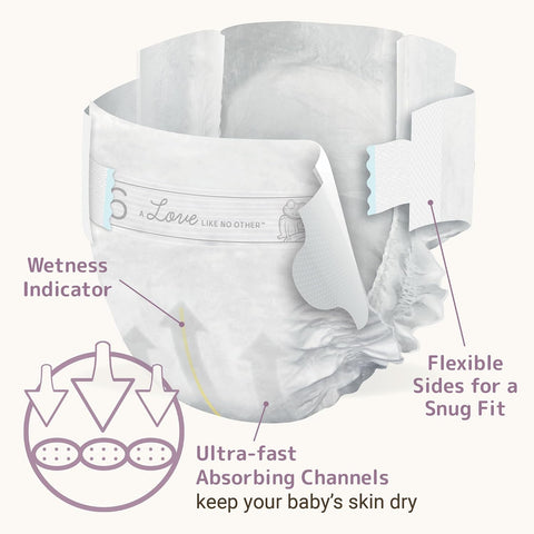 Bambo Nature Hypoallergenic Baby Diapers, Eco-Labelled Sustainable Diapers, Enhanced Leakage Protection, Totally Chlorine-free, Skin Friendly, and Super Absorbent - Size 6 (144 Count)