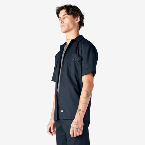 Dickies Men’s Short Sleeve Work Shirt – Durable Twill Button Down Shirts for Men, Lightweight Uniform for Daily Wear
