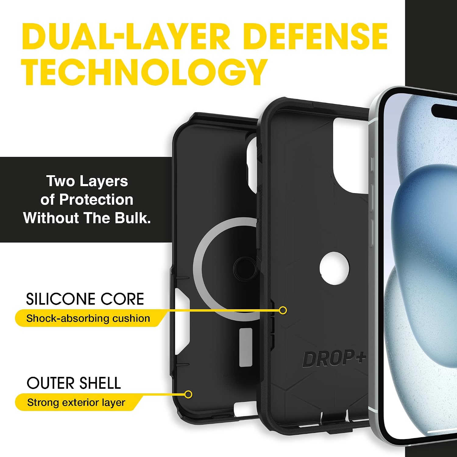 OtterBox iPhone 17e, 16e, 15, 14, 13 Commuter MagSafe Case - Black