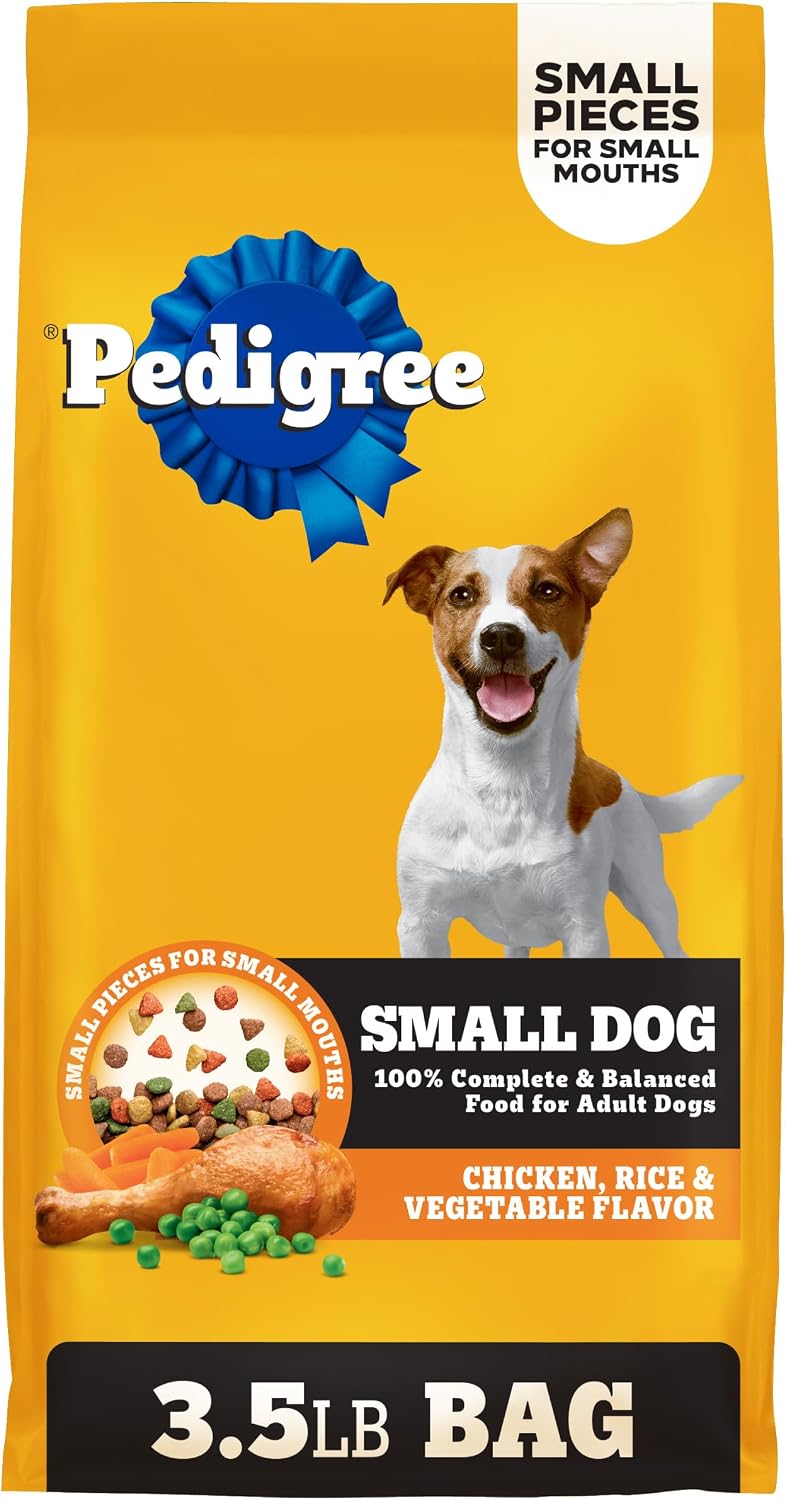 Pedigree Complete Nutrition Adult Small Dog Dry Dog Food, Roasted Chicken, Rice & Vegetable Flavor, 3.5 lb. Bag