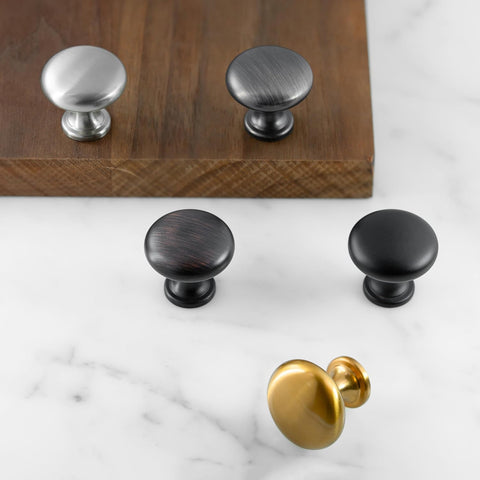 HESTIA HARDWARE 10 Pack | Satin Nickel Round Cabinet Knobs - Silver Drawer Knob - 1.15 Inch (29mm) Knob Kitchen Cabinet Knobs and Pulls (Z5.10.S)