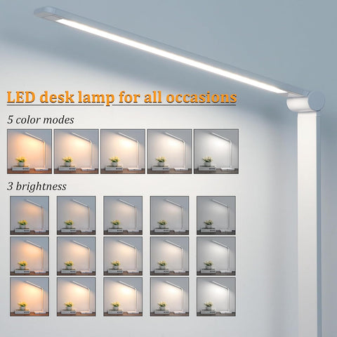 LED Desk Lamp with USB Ports,Touch Desk Lamps for Home Office with 5 Modes