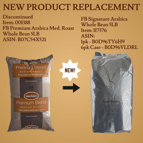 Farmer Brothers Premium Blend 100% Arabica Whole Bean Coffee - 5 lb. Bag