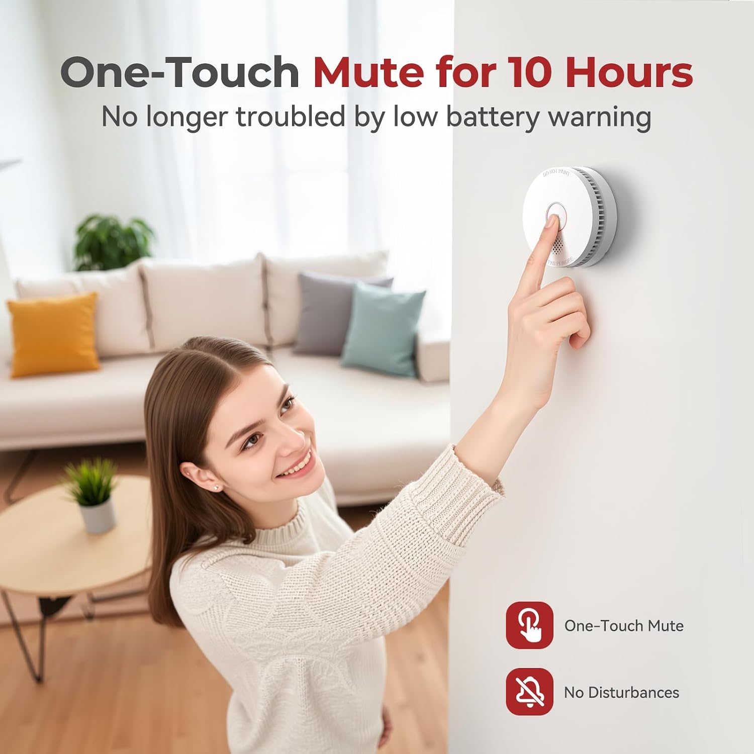 SITERLINK Smoke Detectors with 9V Replaceable Battery GS509A 4 Pack