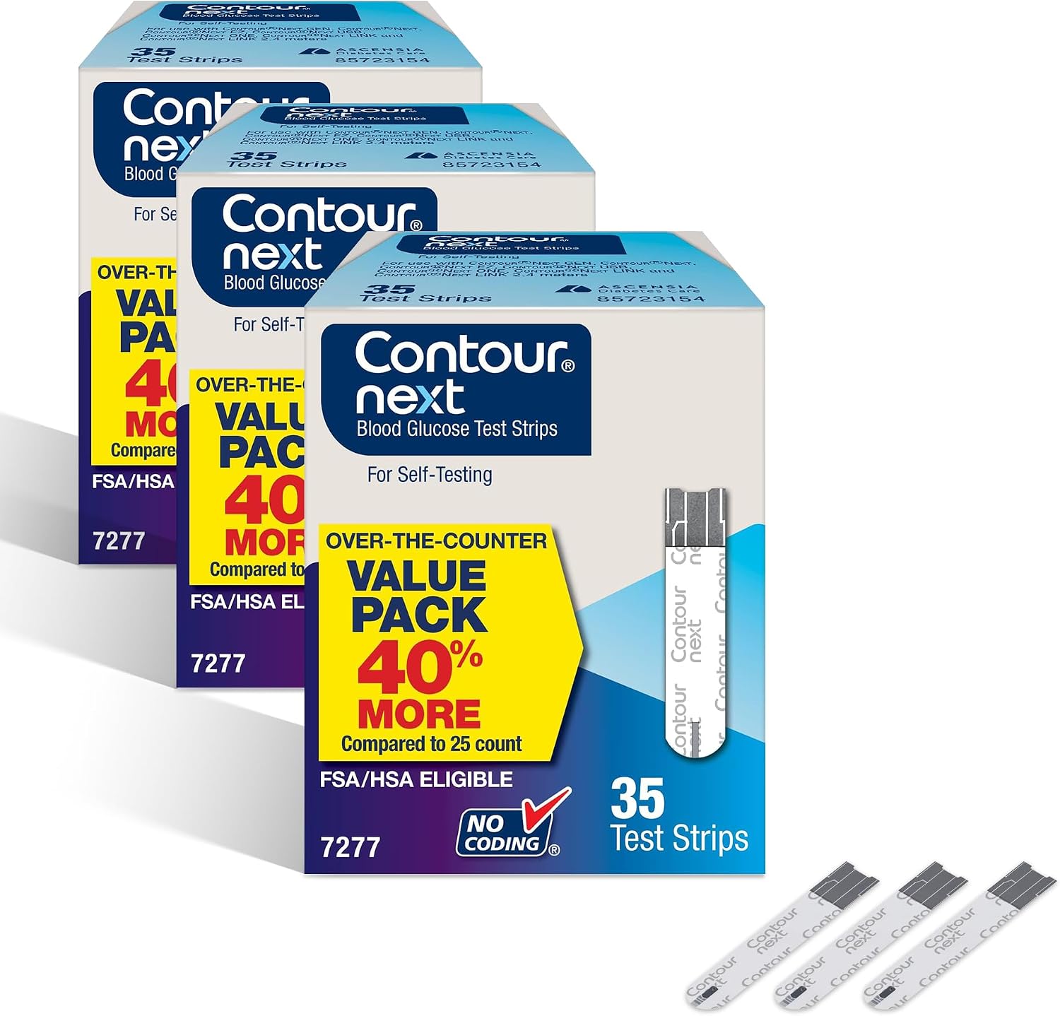 Ascensia Contour Next Blood Glucose Diabetes Test Strips 105 Count (3x35ct)